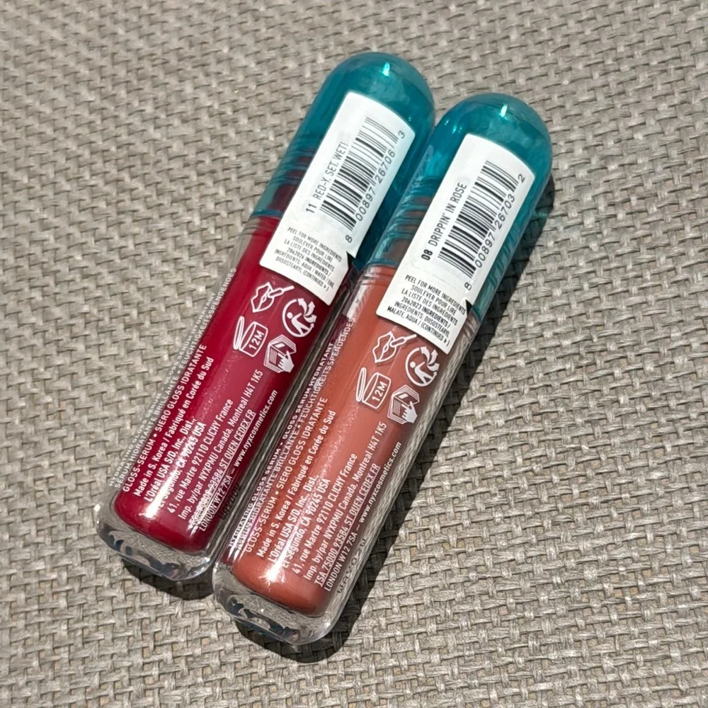NYX Lip Lingerie Gloss Set - Red-y set wet and drippin’ in rose bundle SEALED